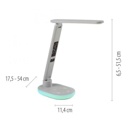 JUST LIGHT. 11018-16 - LED RGBW himmennettävä kosketuksella ohjattava pöytälamppu langattomalla latauksella TINA LED/4W/230V valkoinen