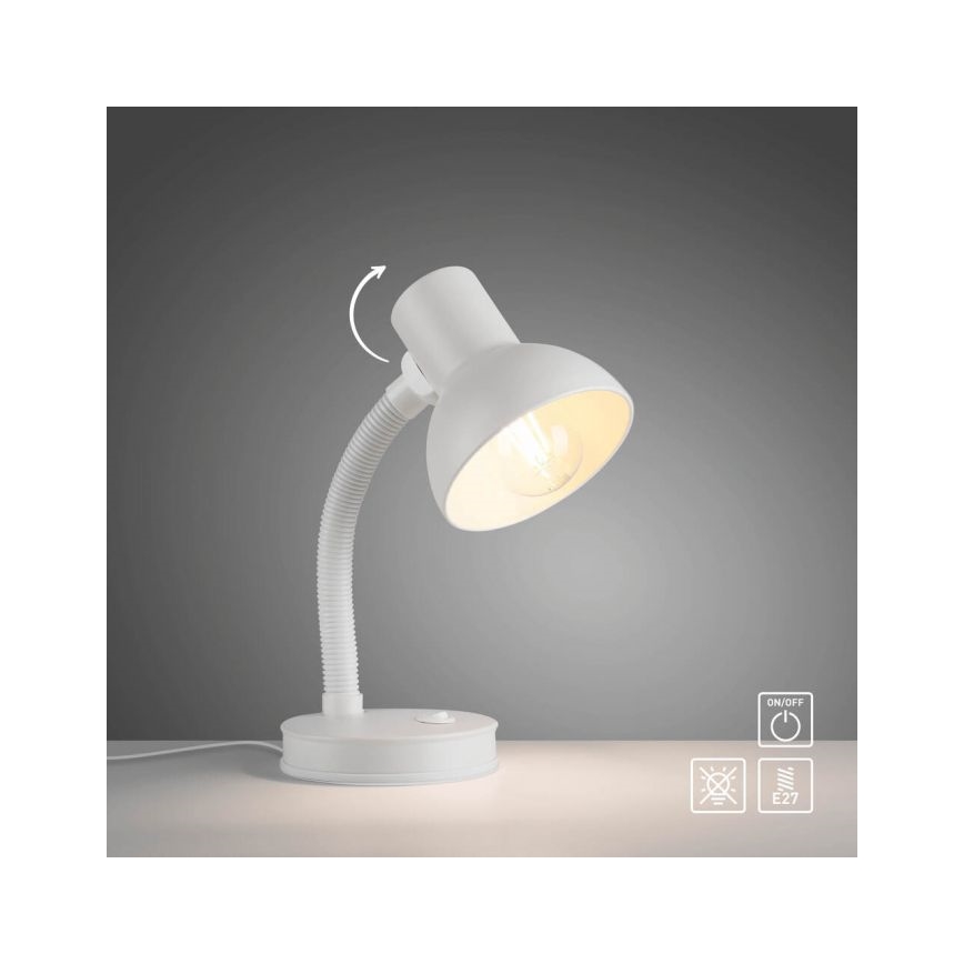 JUST LIGHT. 11080-16 - Säädettävä pöytävalaisin FLEXI 1xE27/25W/230V valkoinen