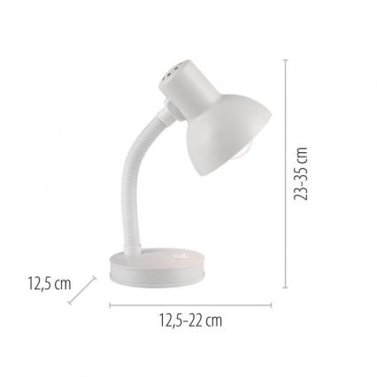 JUST LIGHT. 11080-16 - Säädettävä pöytävalaisin FLEXI 1xE27/25W/230V valkoinen