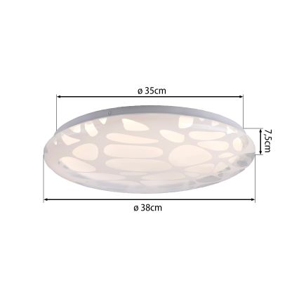 JUST LIGHT. 14009-16 - LED-himmennettävä kattovalaisin ART PLAFO LED/20W/230V 2700-6500K Ø 38 cm valkoinen + kaukosäädin