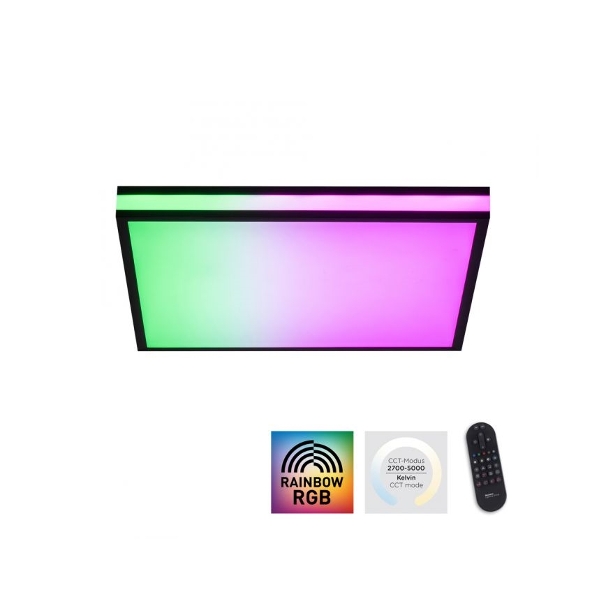 JUST LIGHT. 14110-18 - LED RGBW Himmennettävä kattovalo MARIO BLACK LED/19,5W/230V 2700-5000K + kauko-ohjaus