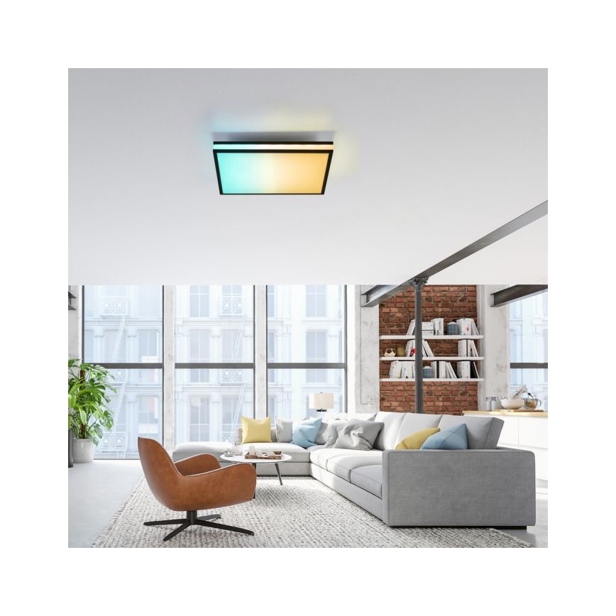 JUST LIGHT. 14110-18 - LED RGBW Himmennettävä kattovalo MARIO BLACK LED/19,5W/230V 2700-5000K + kauko-ohjaus