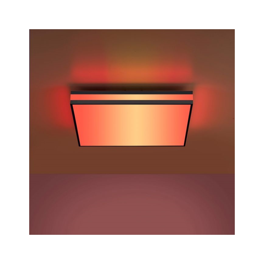 JUST LIGHT. 14110-18 - LED RGBW Himmennettävä kattovalo MARIO BLACK LED/19,5W/230V 2700-5000K + kauko-ohjaus