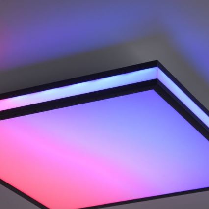 JUST LIGHT. 14110-18 - LED RGBW Himmennettävä kattovalo MARIO BLACK LED/19,5W/230V 2700-5000K + kauko-ohjaus