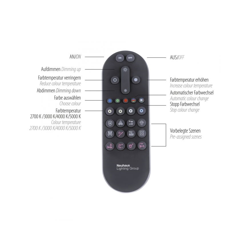 JUST LIGHT. 14110-18 - LED RGBW Himmennettävä kattovalo MARIO BLACK LED/19,5W/230V 2700-5000K + kauko-ohjaus