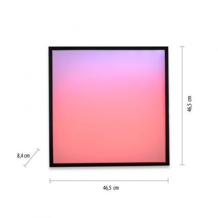 JUST LIGHT. 14110-18 - LED RGBW Himmennettävä kattovalo MARIO BLACK LED/19,5W/230V 2700-5000K + kauko-ohjaus