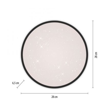 JUST LIGHT. 14293-18 - Himmennettävä LED-kattovalaisin KYLE LED/10W/230V halkaisija 28 cm musta