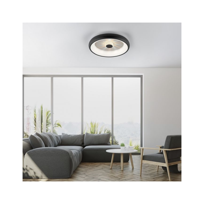 JUST LIGHT. 14384-18 - Himmennettävä LED-kattovalaisin VERTIGO LED/29W/230V 2700-5000K musta + kauko-ohjaus