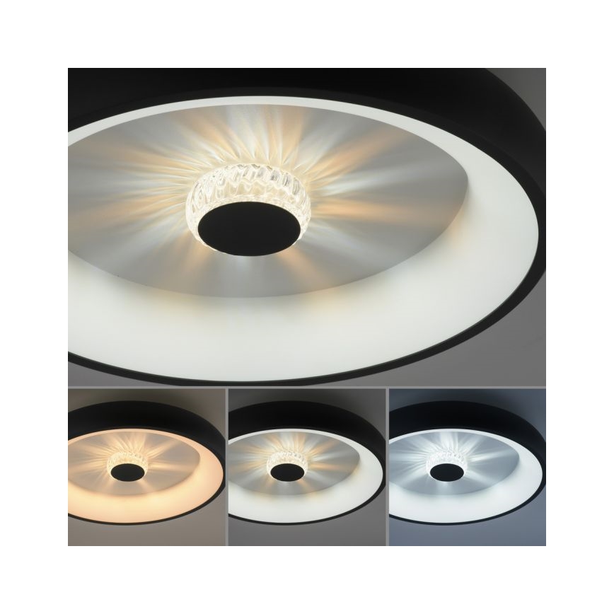 JUST LIGHT. 14384-18 - Himmennettävä LED-kattovalaisin VERTIGO LED/29W/230V 2700-5000K musta + kauko-ohjaus