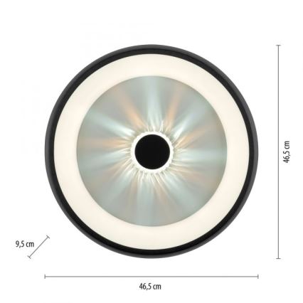 JUST LIGHT. 14384-18 - Himmennettävä LED-kattovalaisin VERTIGO LED/29W/230V 2700-5000K musta + kauko-ohjaus