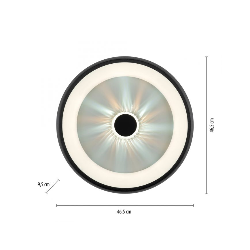 JUST LIGHT. 14384-18 - Himmennettävä LED-kattovalaisin VERTIGO LED/29W/230V 2700-5000K musta + kauko-ohjaus