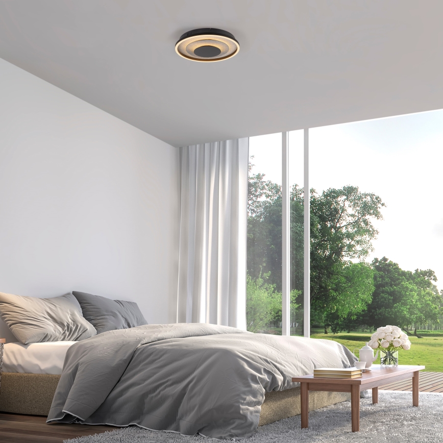 JUST LIGHT. 14409-21 - LED-kattovalaisin GLITTY LED/22W/230V Ø 40 cm musta
