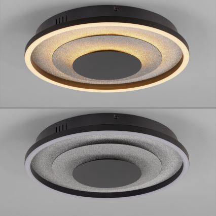 JUST LIGHT. 14409-21 - LED-kattovalaisin GLITTY LED/22W/230V Ø 40 cm musta