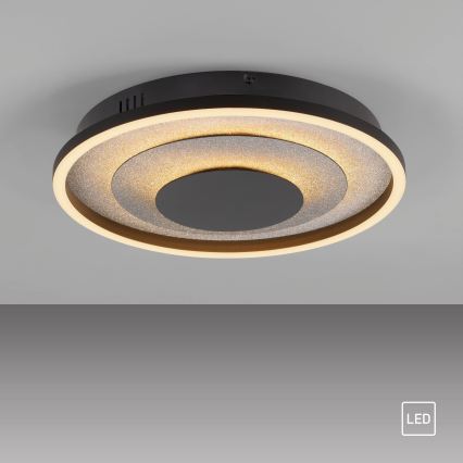JUST LIGHT. 14409-21 - LED-kattovalaisin GLITTY LED/22W/230V Ø 40 cm musta