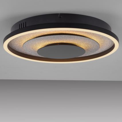 JUST LIGHT. 14409-21 - LED-kattovalaisin GLITTY LED/22W/230V Ø 40 cm musta