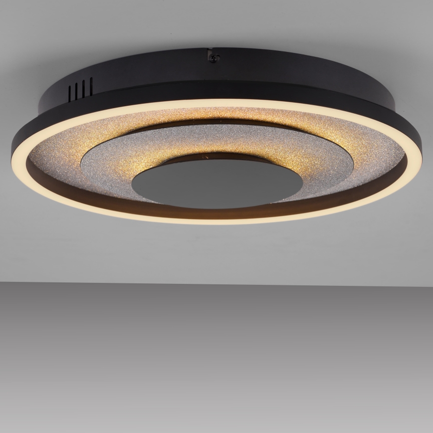 JUST LIGHT. 14409-21 - LED-kattovalaisin GLITTY LED/22W/230V Ø 40 cm musta