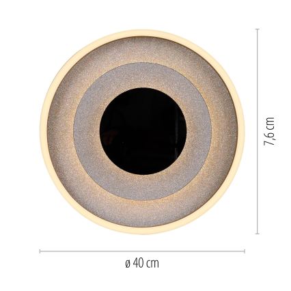 JUST LIGHT. 14409-21 - LED-kattovalaisin GLITTY LED/22W/230V Ø 40 cm musta