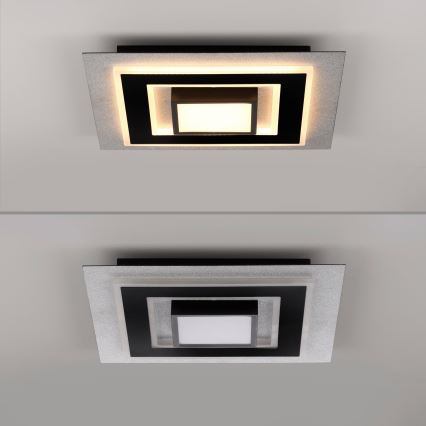 JUST LIGHT. 14439-21 - LED Kattovalaisin CICHIO LED/18,5W/230V + LED/9W 40x40 cm musta