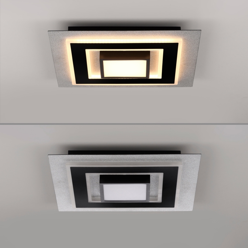 JUST LIGHT. 14439-21 - LED Kattovalaisin CICHIO LED/18,5W/230V + LED/9W 40x40 cm musta