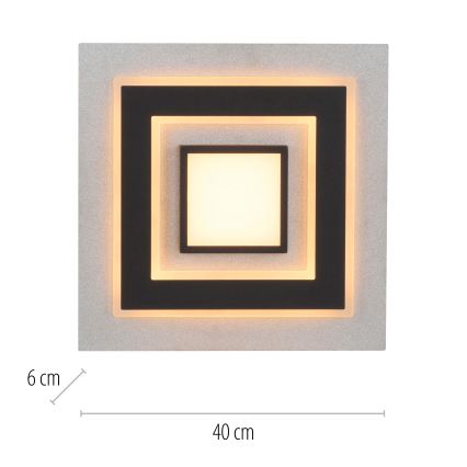 JUST LIGHT. 14439-21 - LED Kattovalaisin CICHIO LED/18,5W/230V + LED/9W 40x40 cm musta