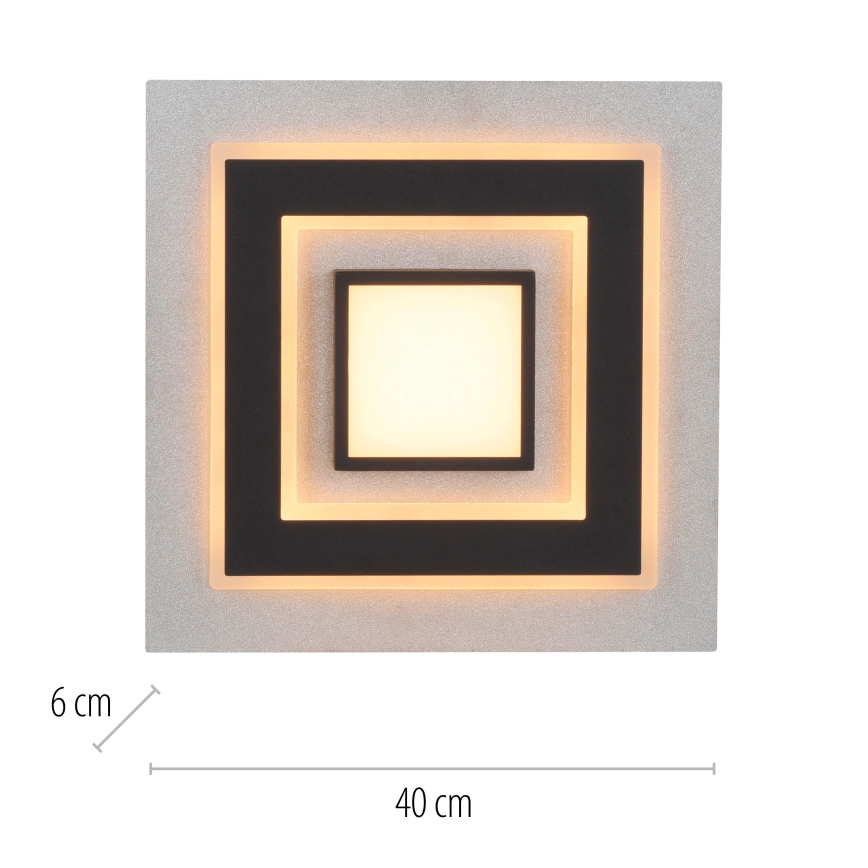 JUST LIGHT. 14439-21 - LED Kattovalaisin CICHIO LED/18,5W/230V + LED/9W 40x40 cm musta