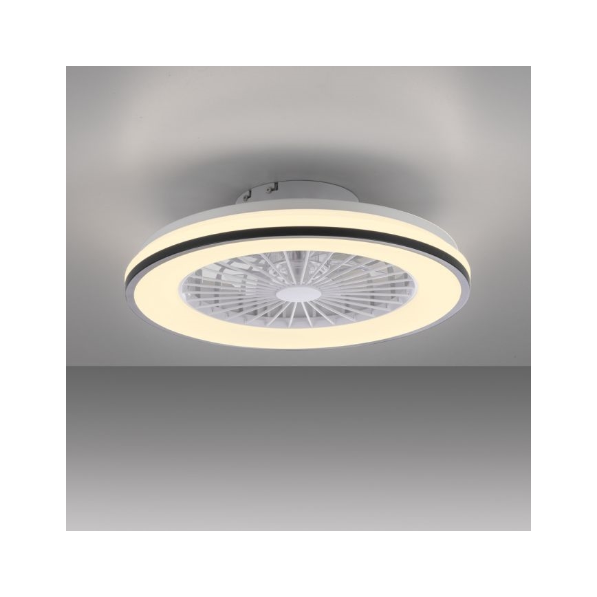 JUST LIGHT. 14447-18 - LED RGBW himmennettävä kattotuuletin valaisimella LENO LED/44W/230V 3000-6500K halkaisija 48,6 cm valkoinen + kaukosäädin