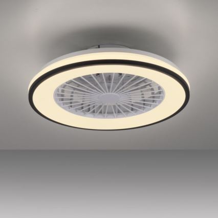 JUST LIGHT. 14447-18 - LED RGBW himmennettävä kattotuuletin valaisimella LENO LED/44W/230V 3000-6500K halkaisija 48,6 cm valkoinen + kaukosäädin