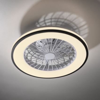 JUST LIGHT. 14447-18 - LED RGBW himmennettävä kattotuuletin valaisimella LENO LED/44W/230V 3000-6500K halkaisija 48,6 cm valkoinen + kaukosäädin