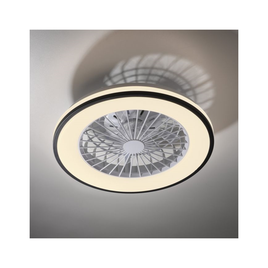 JUST LIGHT. 14447-18 - LED RGBW himmennettävä kattotuuletin valaisimella LENO LED/44W/230V 3000-6500K halkaisija 48,6 cm valkoinen + kaukosäädin