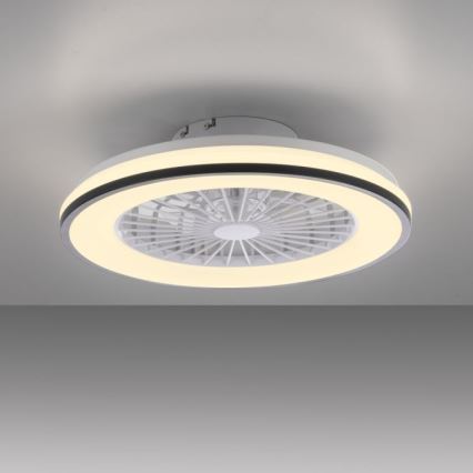 JUST LIGHT. 14447-18 - LED RGBW himmennettävä kattotuuletin valolla LENO LED/44W/230V 3000-6500K halkaisija 48,6 cm valkoinen + kaukosäädin
