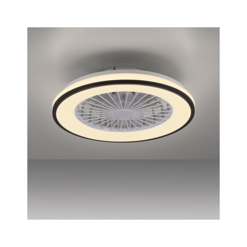 JUST LIGHT. 14447-18 - LED RGBW himmennettävä kattotuuletin valolla LENO LED/44W/230V 3000-6500K halkaisija 48,6 cm valkoinen + kaukosäädin