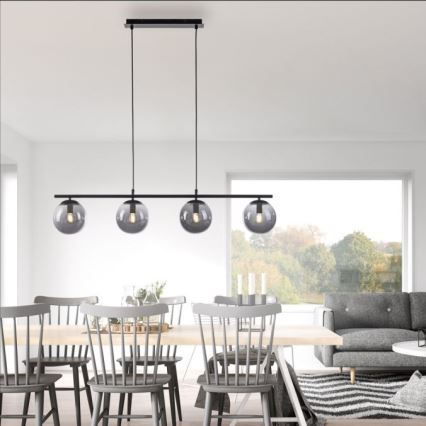 JUST LIGHT. 14604-18 - Kattokruunu johdossa WIDOW 4xE14/25W/230V musta