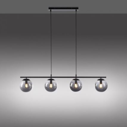 JUST LIGHT. 14604-18 - Kattokruunu johdossa WIDOW 4xE14/25W/230V musta