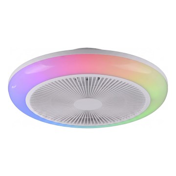 JUST LIGHT. 14623-16 - Himennettävä LED RGBW -kattotuuletin valolla BRENDA LED/22W/230V 3000–6000K Ø 46 cm valkoinen + kaukosäädin
