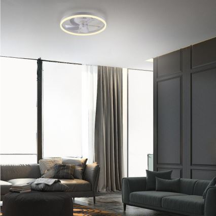 JUST LIGHT. 14624-16 - LED-himmennettävä kattotuuletin integroidulla valolla RITA LED/22W/230V 3000-6000K halkaisija 50 cm valkoinen + kaukosäädin