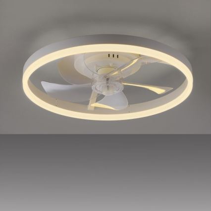 JUST LIGHT. 14624-16 - LED-himmennettävä kattotuuletin integroidulla valolla RITA LED/22W/230V 3000-6000K halkaisija 50 cm valkoinen + kaukosäädin
