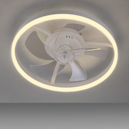 JUST LIGHT. 14624-16 - LED-himmennettävä kattotuuletin integroidulla valolla RITA LED/22W/230V 3000-6000K halkaisija 50 cm valkoinen + kaukosäädin