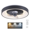 JUST LIGHT. 14644-18 - LED Himmennettävä kattovalaisin tuulettimella VENIKA LED/36W/230V halkaisija 48,6 cm 2700-5000K + kauko-ohjaus