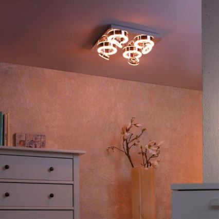 JUST LIGHT. 14662-17 - LED RGBW Himmennettävä kohdevalo TIM LOLASMART 4xLED/5,9/230V 2700-5000K + kauko-ohjaus