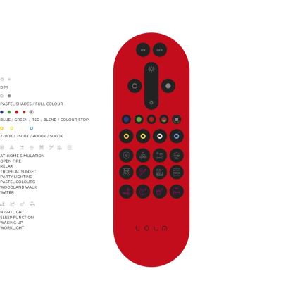 JUST LIGHT. 14682-16 - LED RGB Himmennetty kiinteä paneeli LOLA FLAT LED/28,5W/230V 2700-5000K + kauko-ohjaus