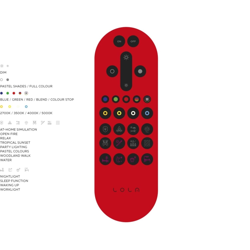 JUST LIGHT. 14682-16 - LED RGB Himmennetty kiinteä paneeli LOLA FLAT LED/28,5W/230V 2700-5000K + kauko-ohjaus