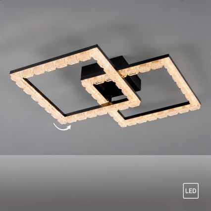 JUST LIGHT. 14732-18 - LED-kattovalaisin GLITRA LED/17,5W/230V 37,6x37,6 cm musta