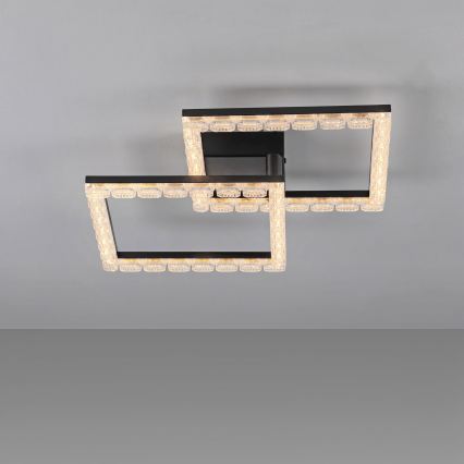 JUST LIGHT. 14732-18 - LED-kattovalaisin GLITRA LED/17,5W/230V 37,6x37,6 cm musta