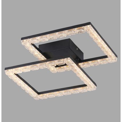 JUST LIGHT. 14732-18 - LED-kattovalaisin GLITRA LED/17,5W/230V 37,6x37,6 cm musta