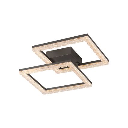 JUST LIGHT. 14732-18 - LED-kattovalaisin GLITRA LED/17,5W/230V 37,6x37,6 cm musta