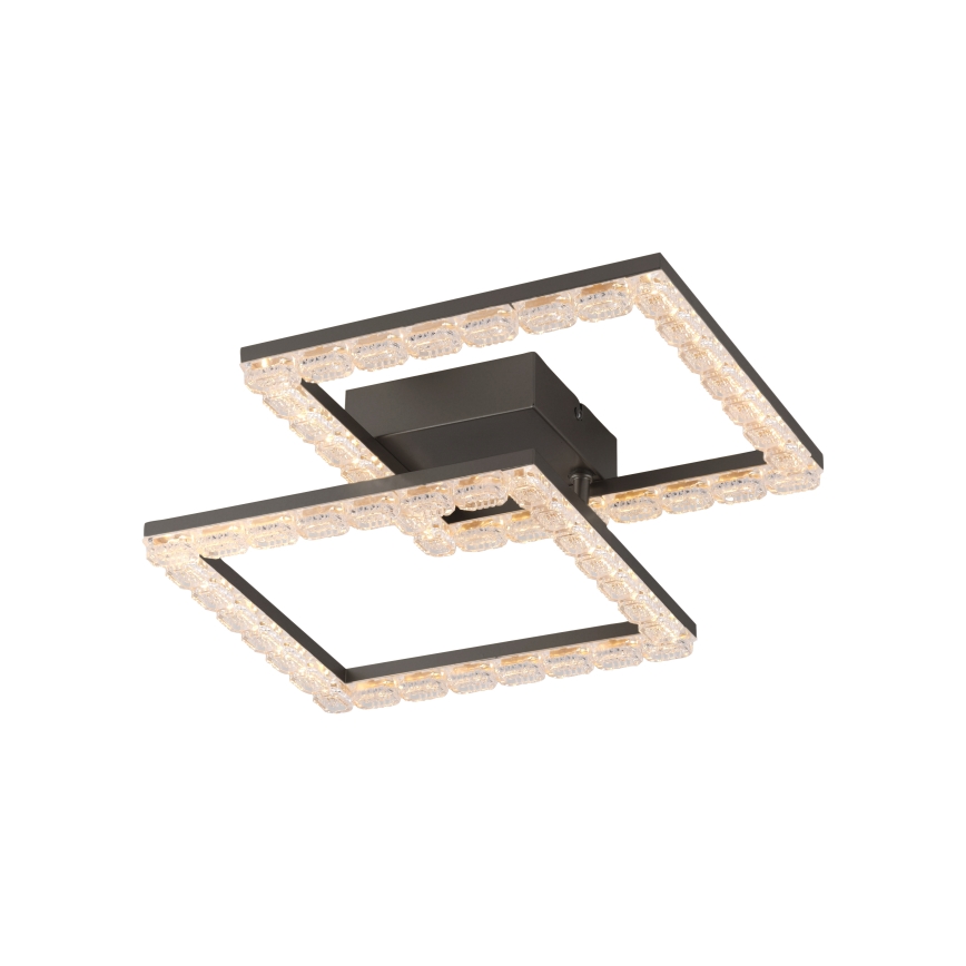 JUST LIGHT. 14732-18 - LED-kattovalaisin GLITRA LED/17,5W/230V 37,6x37,6 cm musta