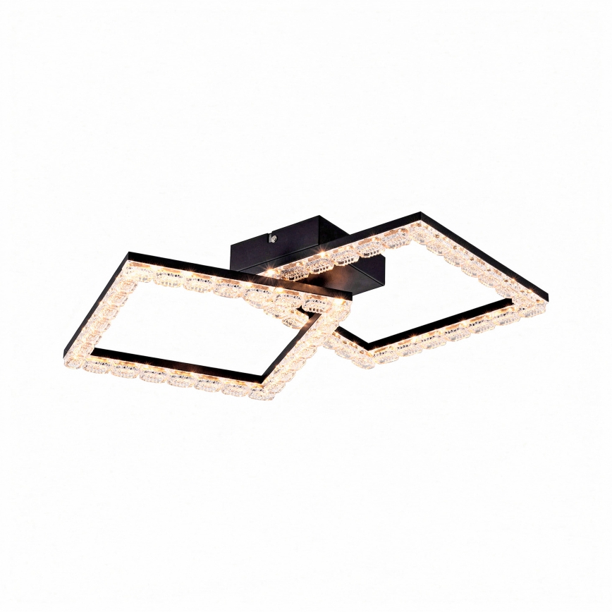 JUST LIGHT. 14732-18 - LED-kattovalaisin GLITRA LED/17,5W/230V 37,6x37,6 cm musta