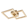 JUST LIGHT. 14732-60 - LED kattovalaisin GLITRA LED/17,5W/230V 37,6x37,6 cm kultainen