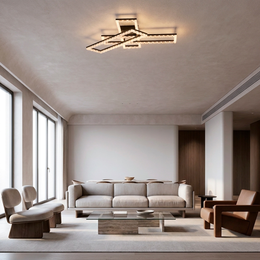 JUST LIGHT. 14733-18 - LED kattovalaisin GLITRA LED/35W/230V 57x72 cm musta