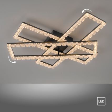 JUST LIGHT. 14733-18 - LED kattovalaisin GLITRA LED/35W/230V 57x72 cm musta
